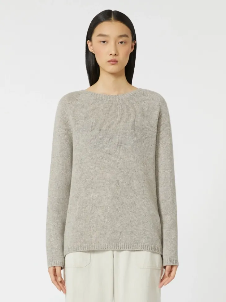 Wool and cashmere yarn sweater - BEIGE