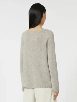 Wool and cashmere yarn sweater - BEIGE