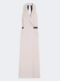 Wool and cotton canvas dress - BEIGE