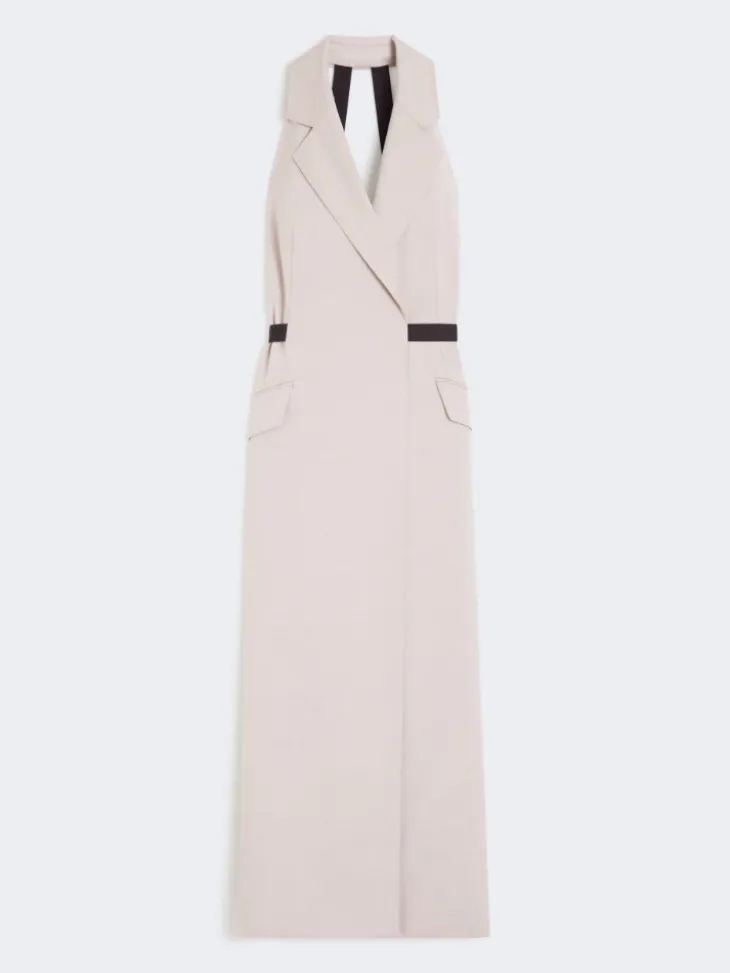 Wool and cotton canvas dress - BEIGE