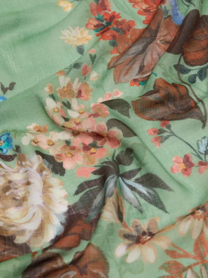 Wool and silk shawl - GREEN