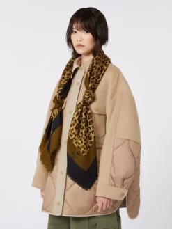 Wool and silk stole - BLACK