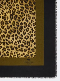 Wool and silk stole - BLACK