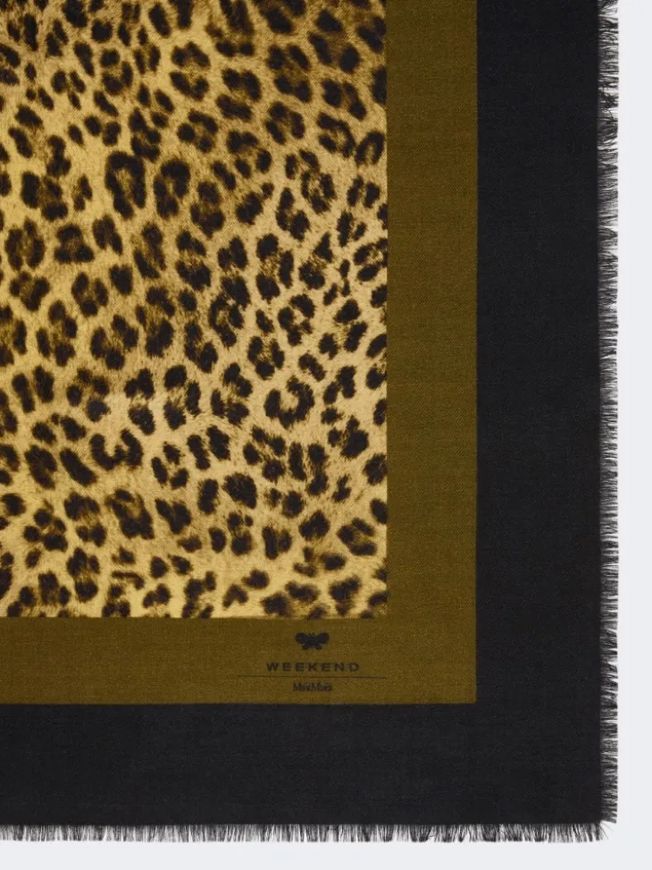 Wool and silk stole - BLACK