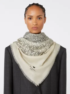 Wool and silk stole - DARK GREY