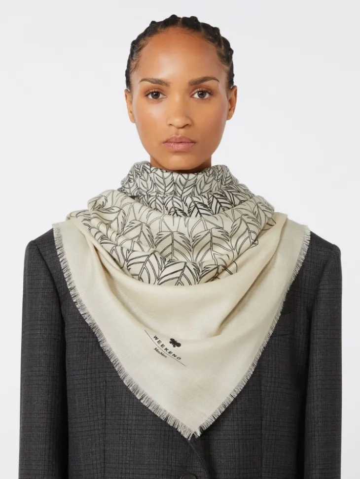 Wool and silk stole - DARK GREY