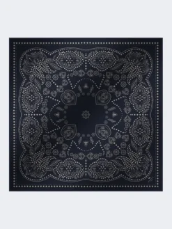 Wool and silk stole - MIDNIGHTBLUE
