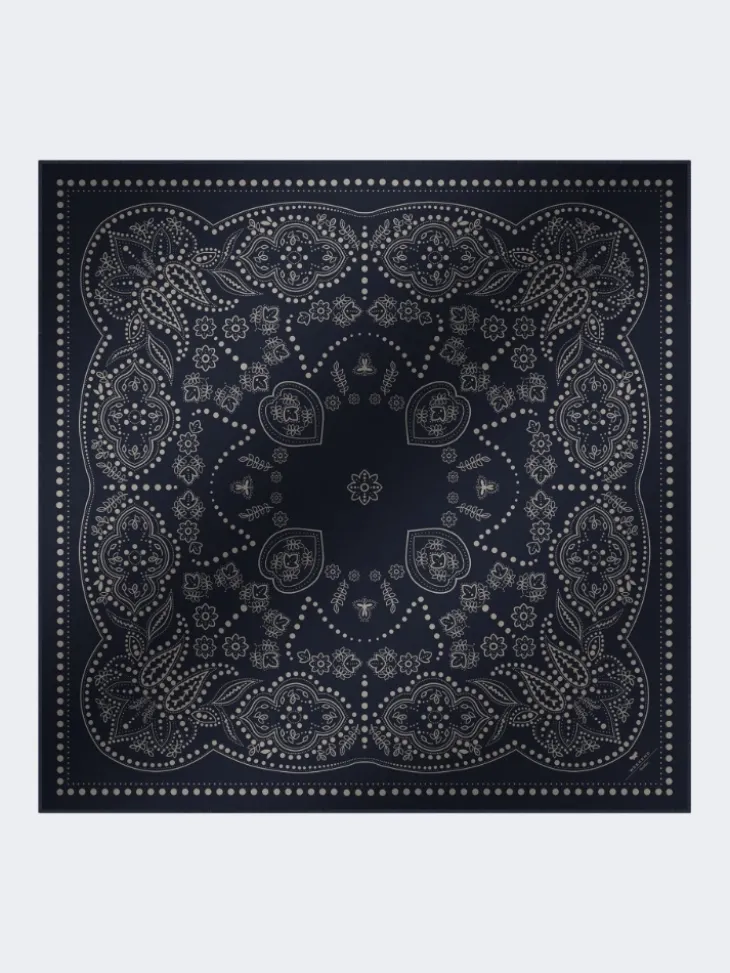 Wool and silk stole - MIDNIGHTBLUE