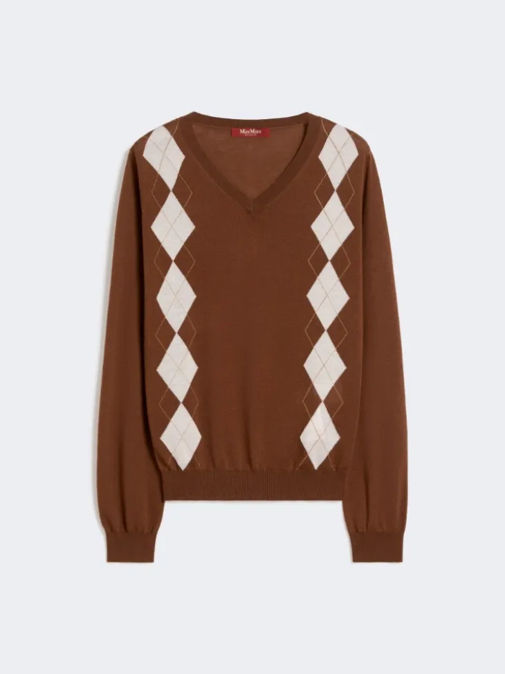 Wool and silk sweater - CHOCOLATE