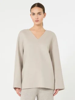 Wool broadcloth blouse - BEIGE