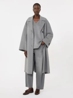 Wool broadcloth blouse - MEDIUM GREY