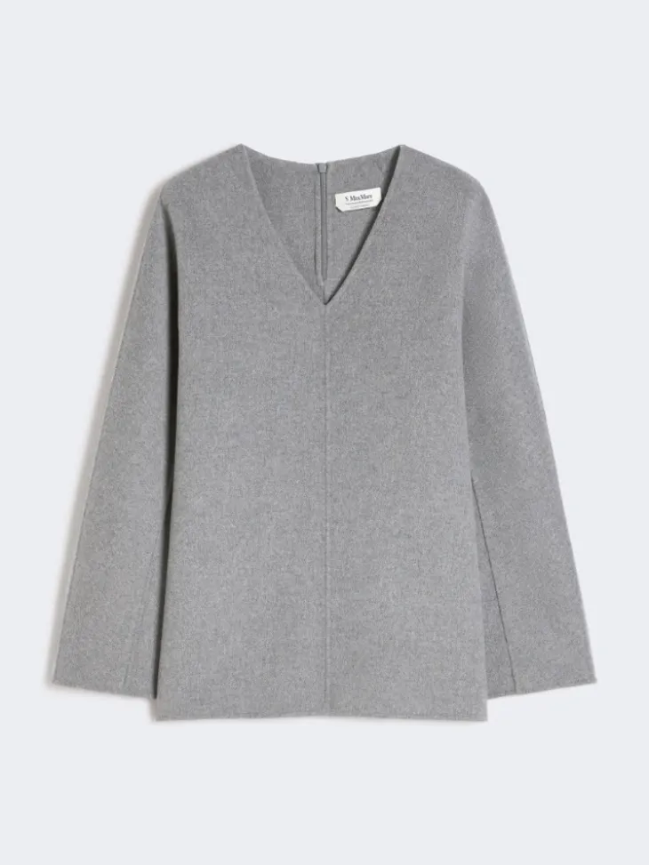 Wool broadcloth blouse - MEDIUM GREY