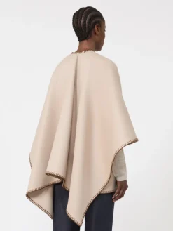 Wool cape with belt - SAND