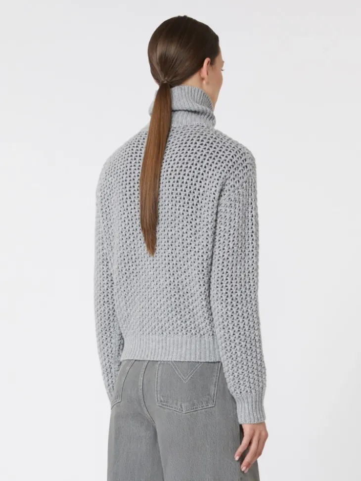 Wool, cashmere and lurex sweater - LIGHT GREY