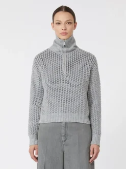 Wool, cashmere and lurex sweater - LIGHT GREY