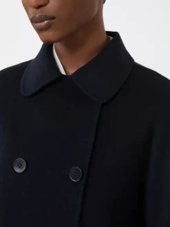 Wool, cashmere and silk boxy jacket - NAVY
