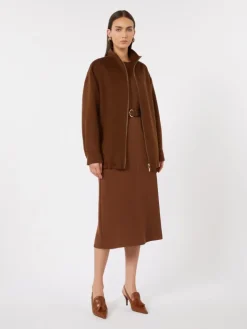 Wool, cashmere and silk coat - CHOCOLATE