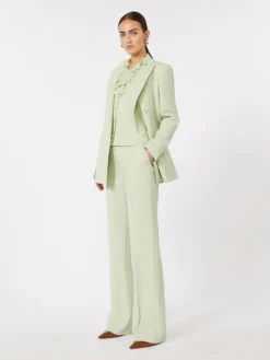 Wool crepe gilet - GREEN