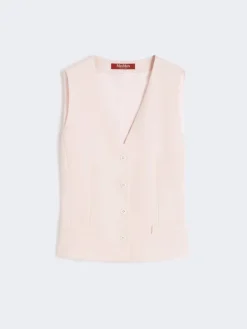 Wool crepe gilet - PINK