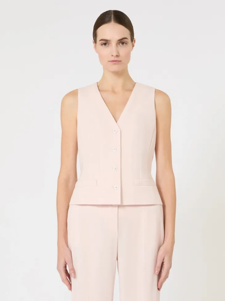 Wool crepe gilet - PINK