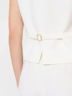 Wool crepe gilet - WHITE