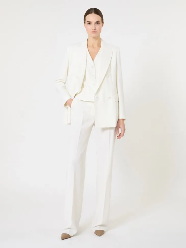 Wool crepe gilet - WHITE