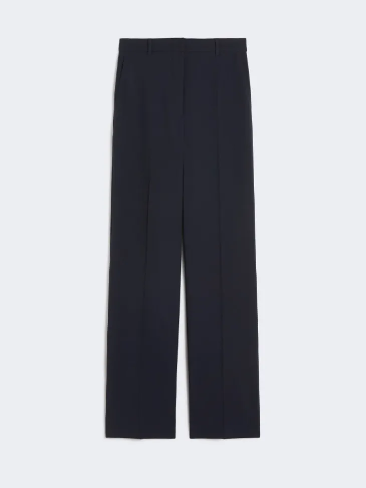 Wool crepe trousers - NAVY