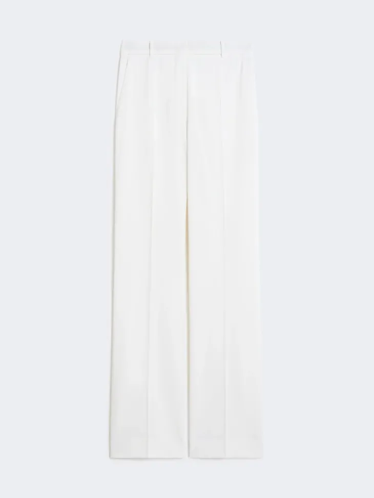 Wool crepe trousers - WHITE