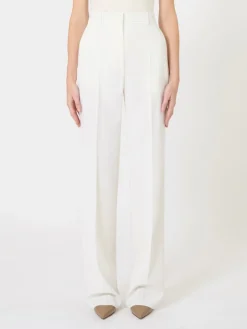 Wool crepe trousers - WHITE
