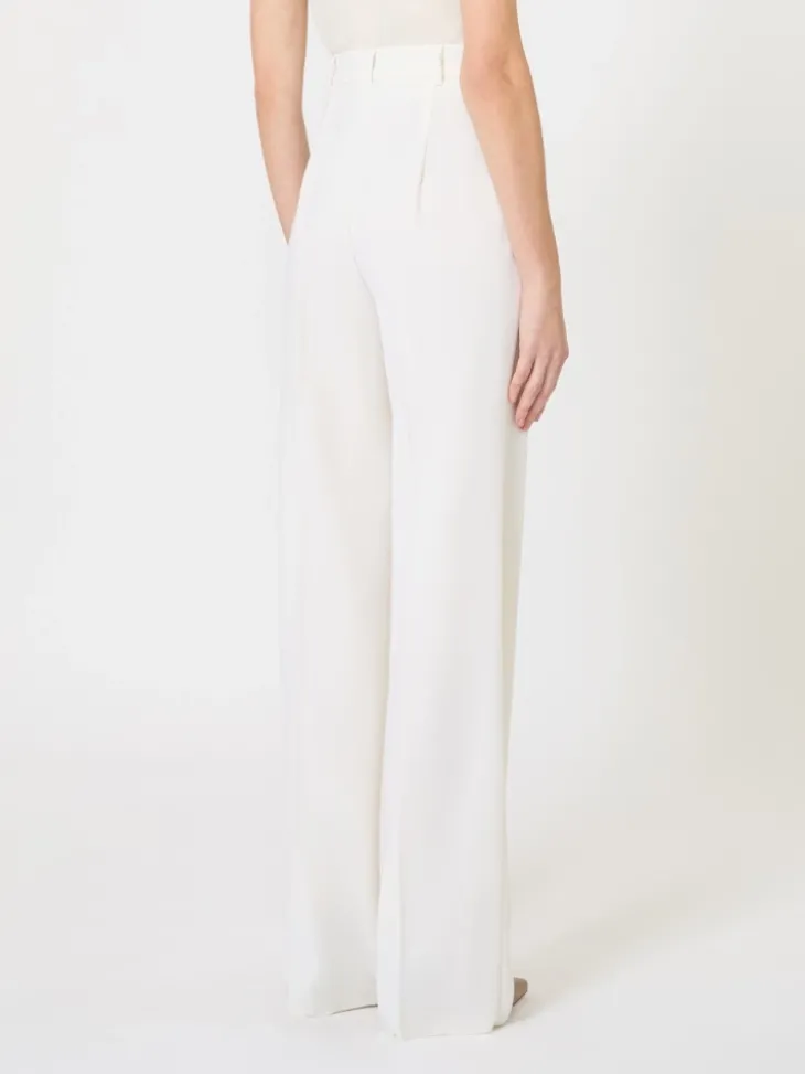 Wool crepe trousers - WHITE