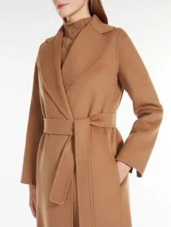 Wool drap wrap coat - CAMEL