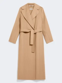 Wool drap wrap coat - CAMEL