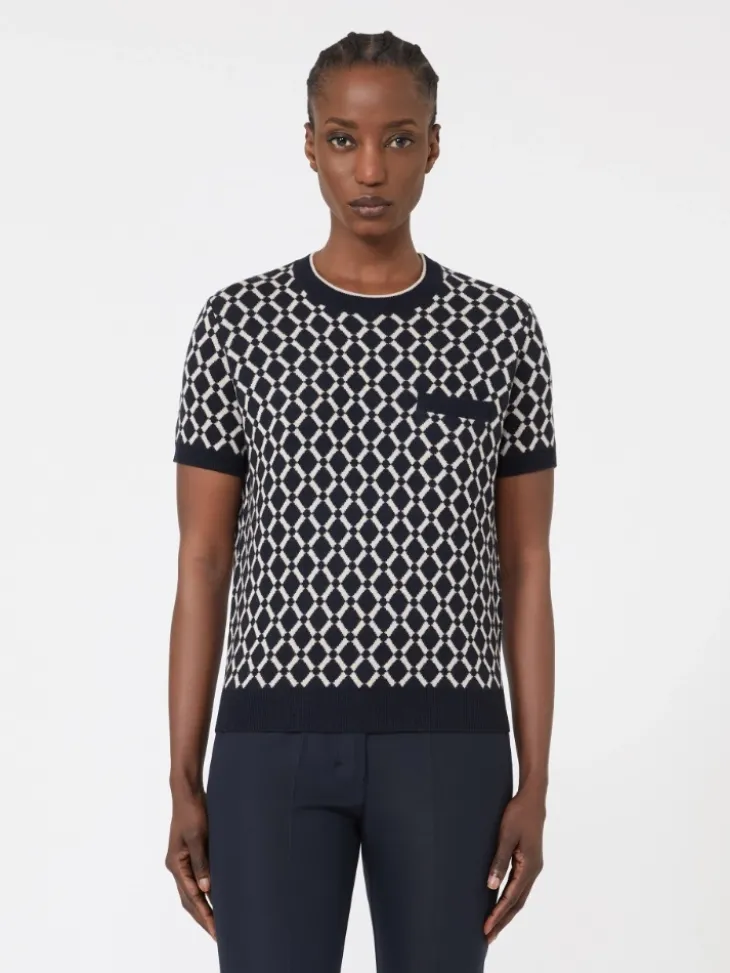 Wool jacquard jumper - ULTRAMARINE