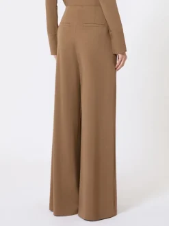 Wool jersey trousers - TOBACCO