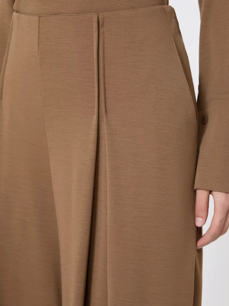 Wool jersey trousers - TOBACCO