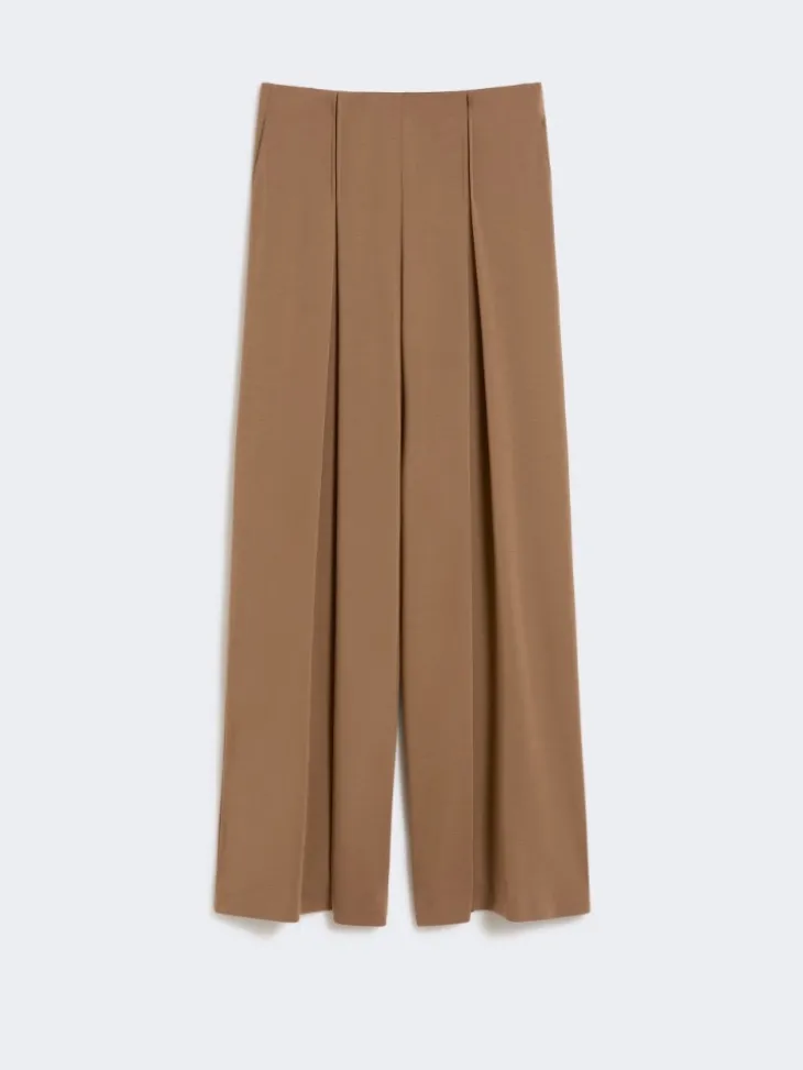 Wool jersey trousers - TOBACCO
