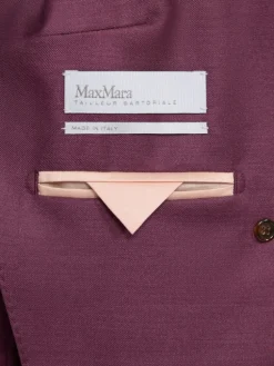 Wool, mohair and silk double-breasted blazer - WINE-COLOURED
