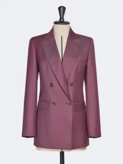 Wool, mohair and silk double-breasted blazer - WINE-COLOURED