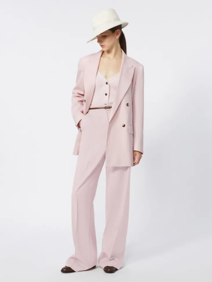 Wool, mohair and silk trousers - BEIGE PINK