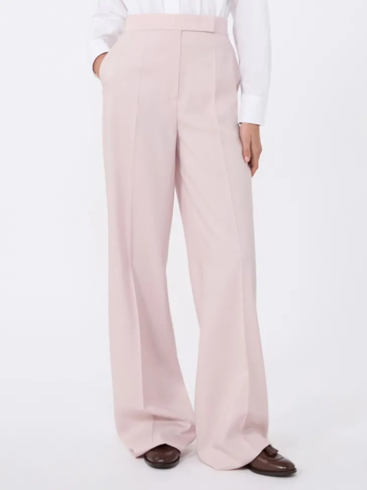 Wool, mohair and silk trousers - BEIGE PINK