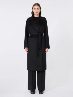 Wool robe coat - BLACK