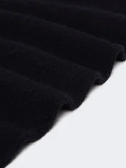 Wool scarf with embroidery - MIDNIGHTBLUE