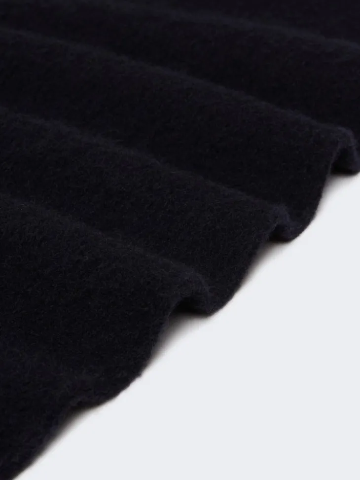 Wool scarf with embroidery - MIDNIGHTBLUE