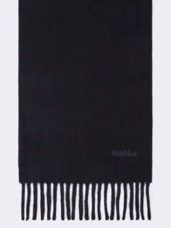 Wool scarf with embroidery - MIDNIGHTBLUE