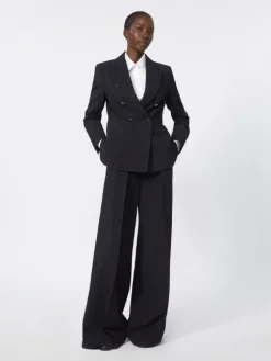 Wool seersucker trousers - ULTRAMARINE