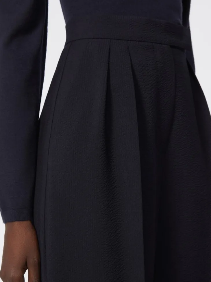 Wool seersucker trousers - ULTRAMARINE