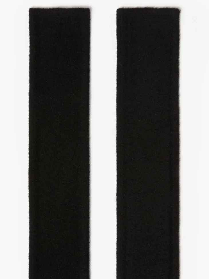 Wool self-tie belt - BLACK