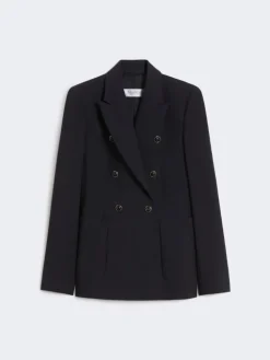 Wool-blend seersucker blazer - ULTRAMARINE
