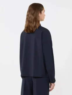 Woollen cloth cropped jacket - NAVY