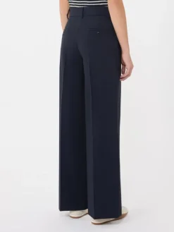 Woollen cloth palazzo trousers - NAVY